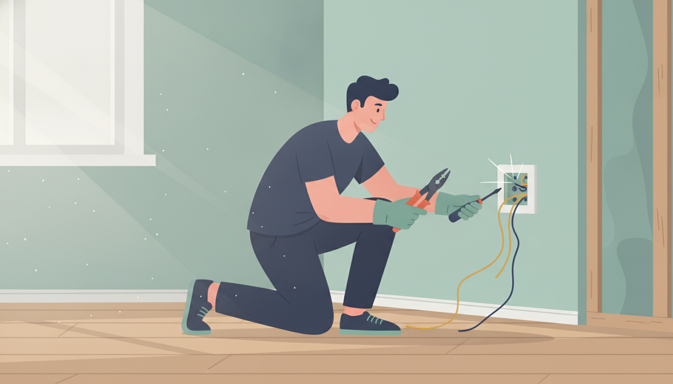 Person som utfører elektrisk arbeid hjemme uten fagkompetanse
