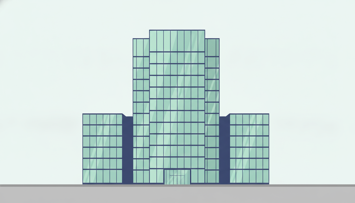 Glasfacade på en finansbygning der symboliserer Finanstilsynet