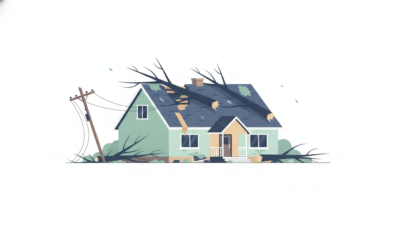Skader på tag og hegn efter kraftig storm